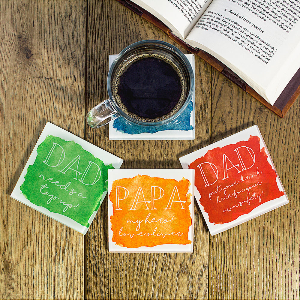 Personalised Coastal Watercolour Personalised Coaster