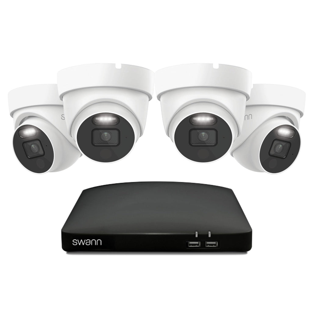 Swann 4K 1TB 8-Channel Wired DVR CCTV Kit with 4 Dome Cameras