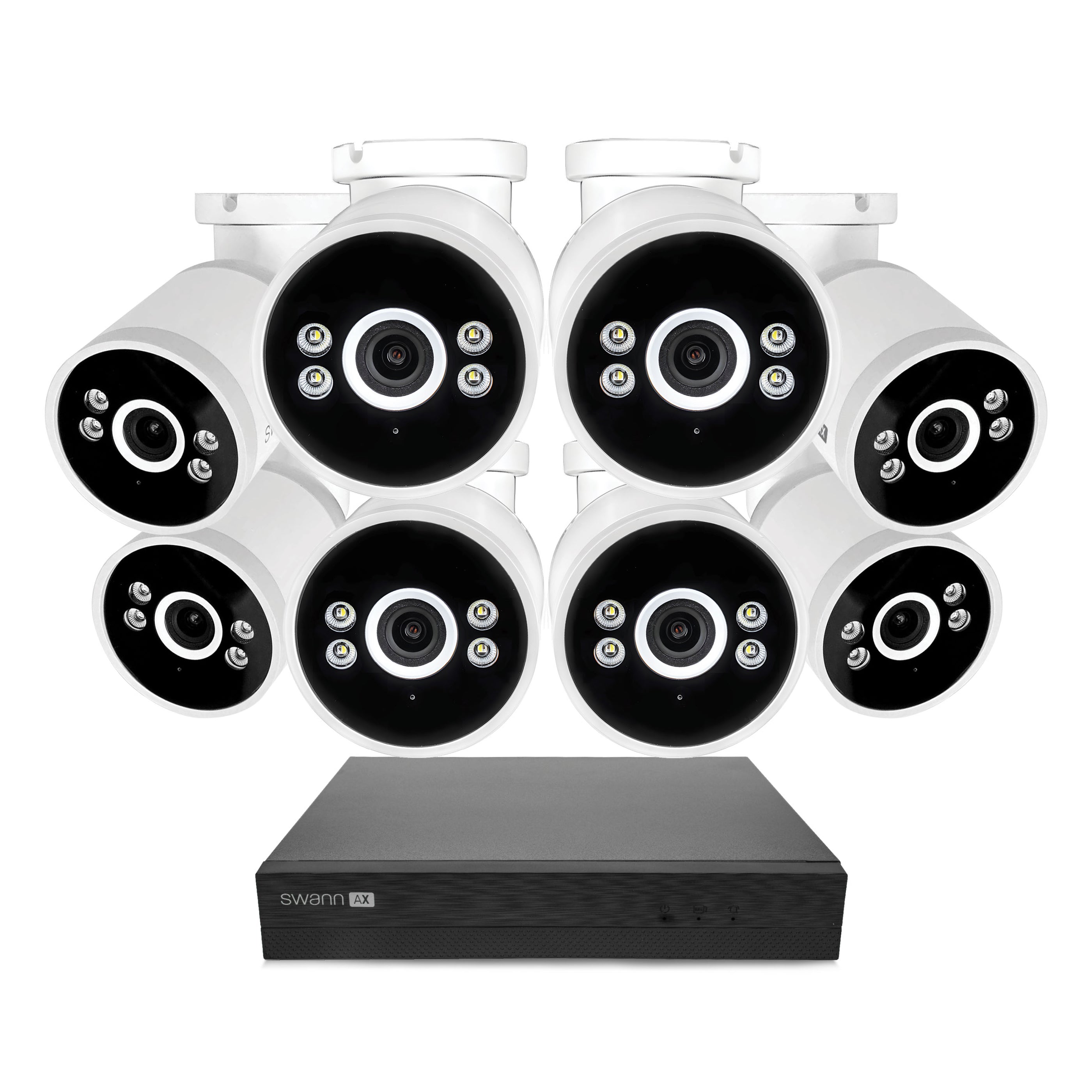 Swann AdvancedX 4K 2TB 16-Channel Wired PoE NVR CCTV with 8 Bullet Camera Kit