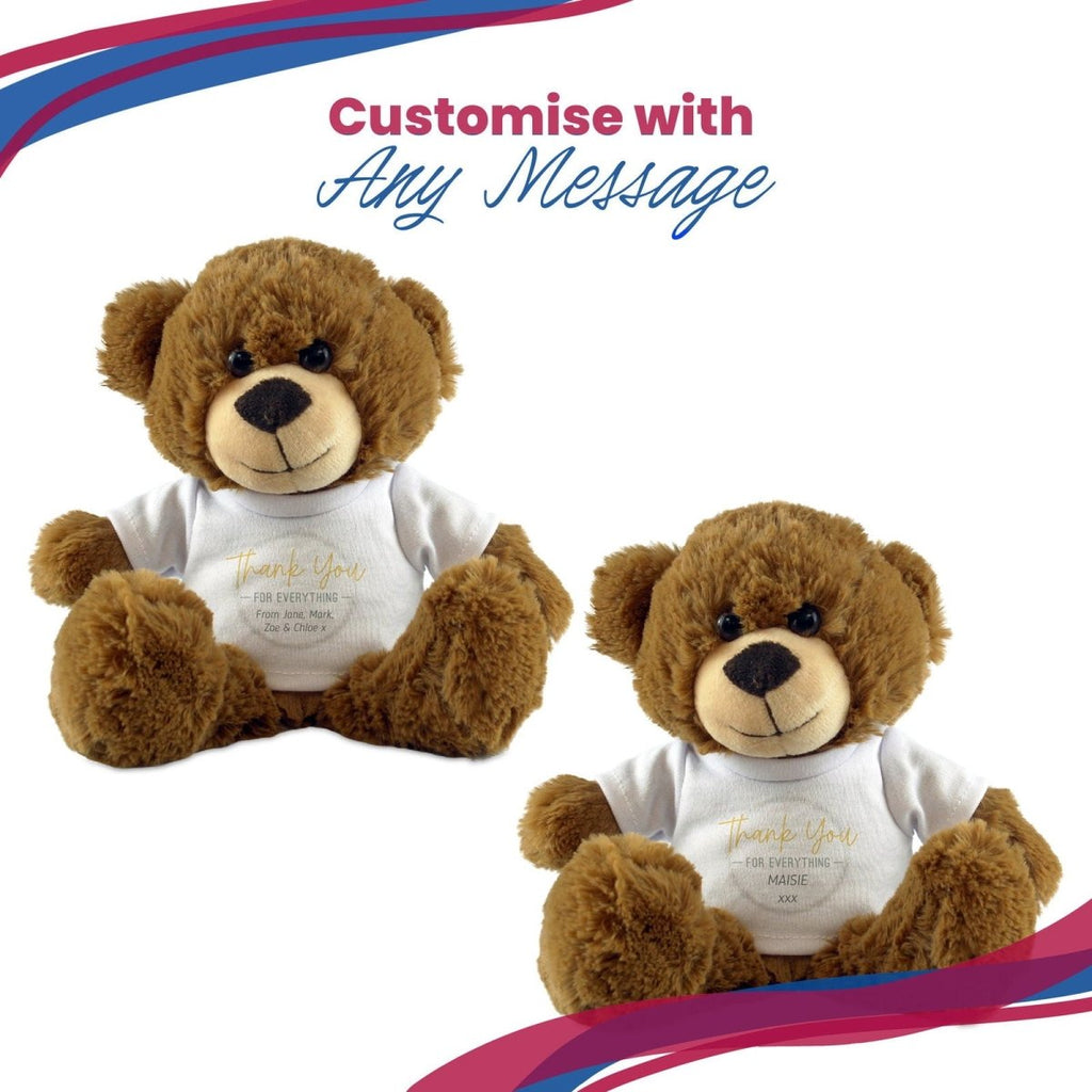 Dark Brown Teddy Bear with Thank You for Everything Design T-Shirt