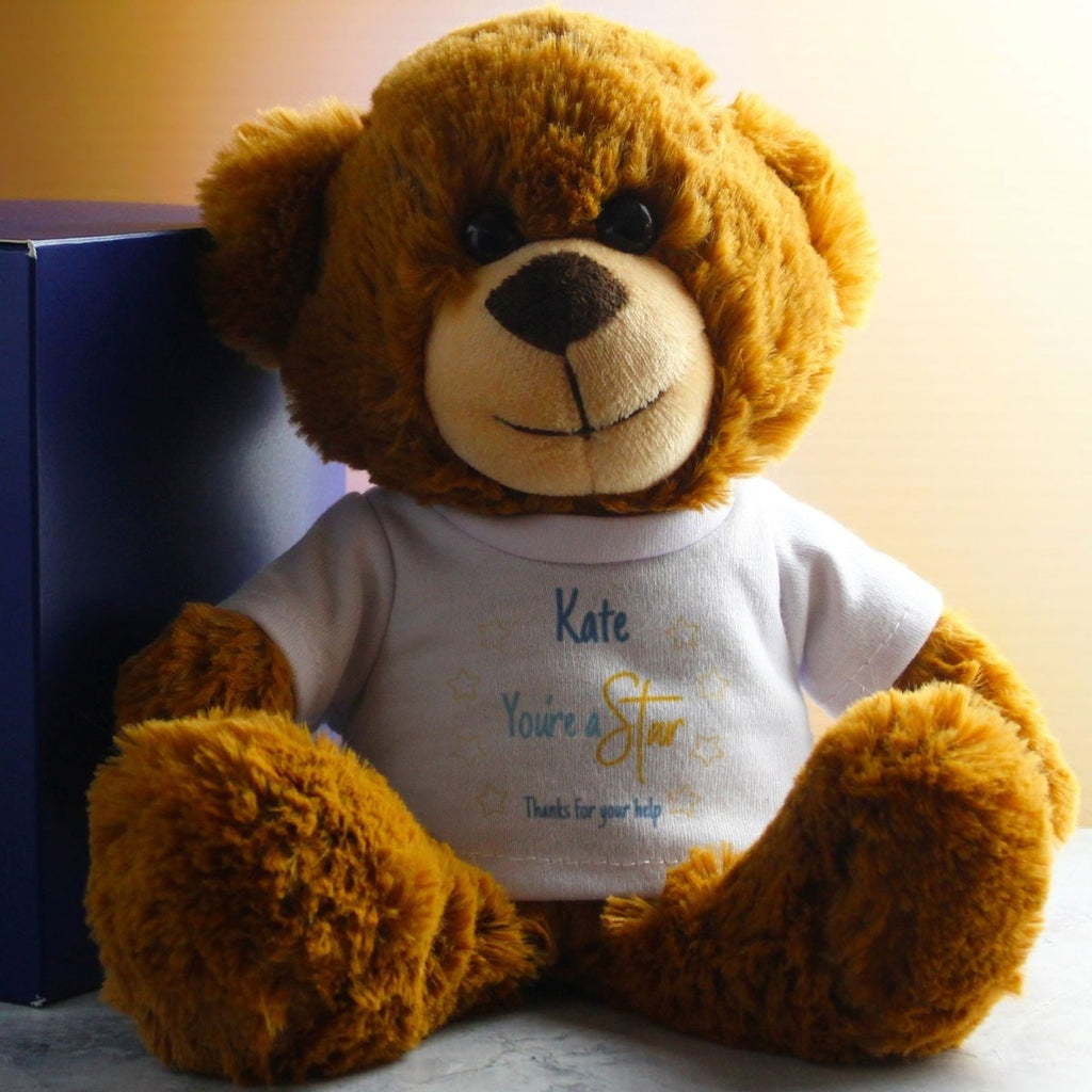 Dark Brown Teddy Bear with You're A Star Design T-Shirt