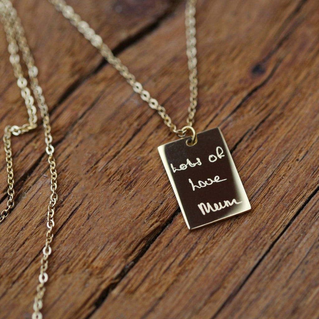 Dazzle Personalised Necklace -  With Own Handwriting Engraving