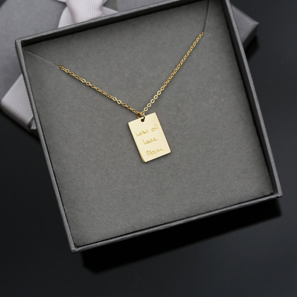 Dazzle Personalised Necklace -  With Own Handwriting Engraving