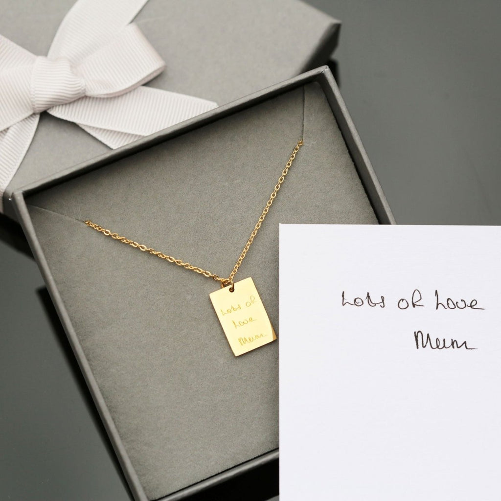 Dazzle Personalised Necklace -  With Own Handwriting Engraving