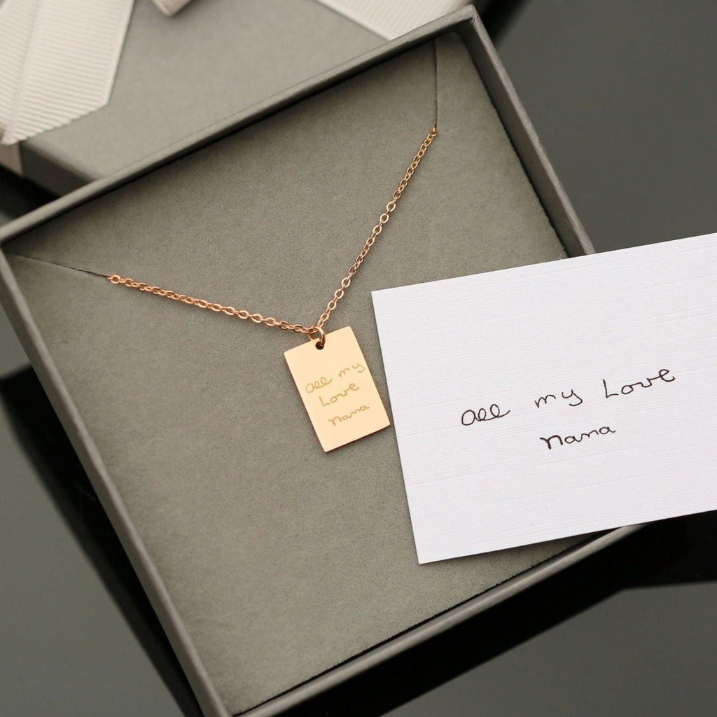 Dazzle Personalised Necklace -  With Own Handwriting Engraving