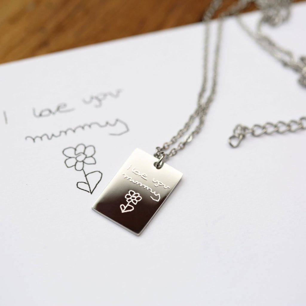 Dazzle Personalised Necklace -  With Own Handwriting Engraving