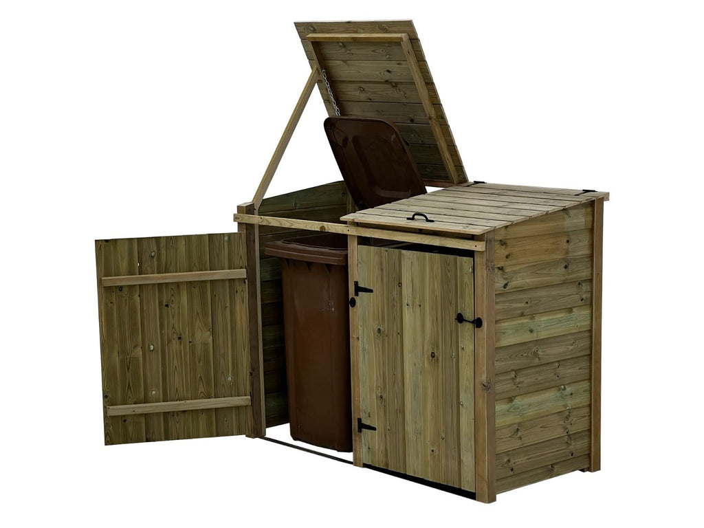 Premium Tongue and Groove Wooden Wheelie Bin Store