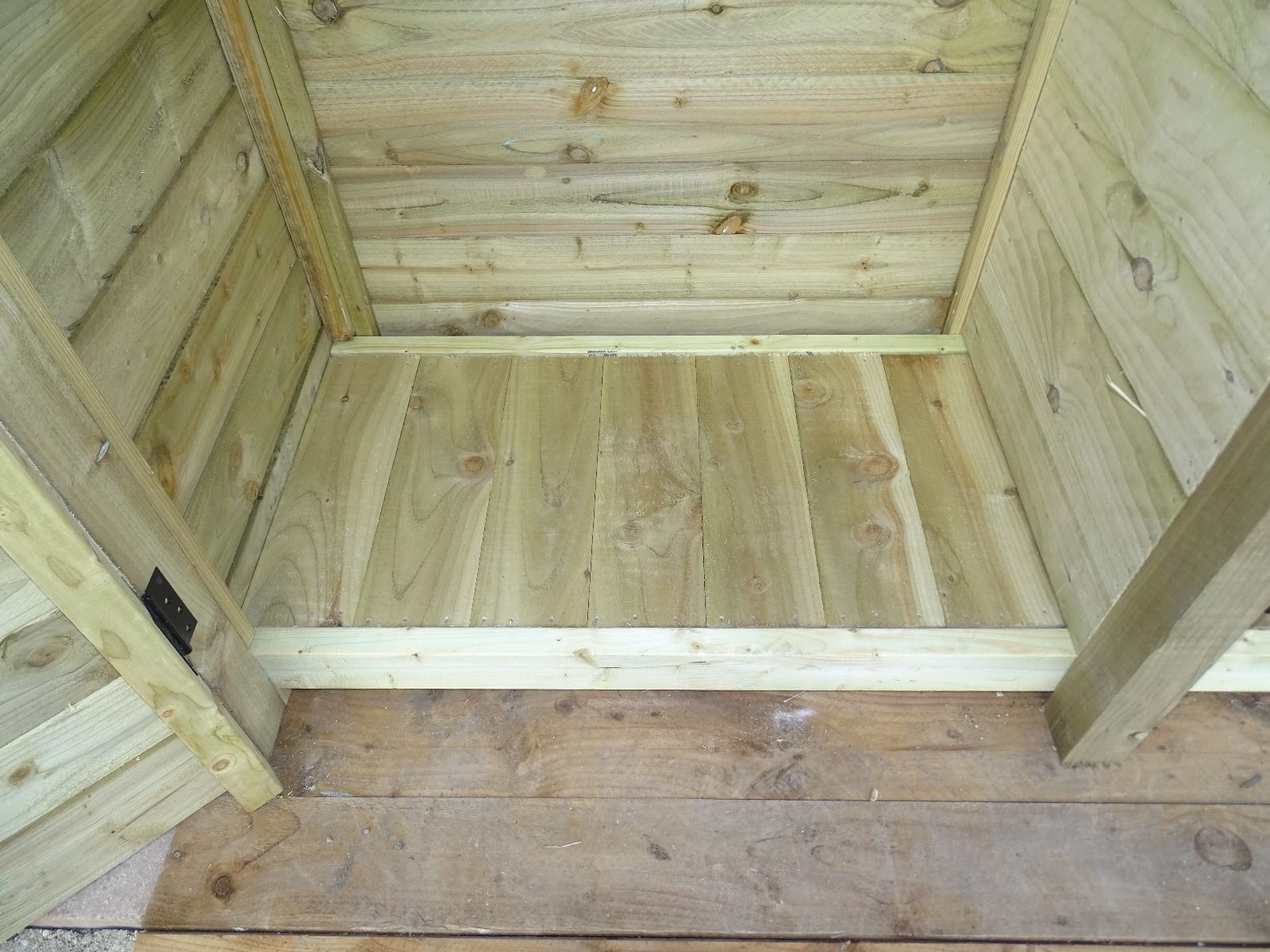 Wooden Garden Tool Storage (Roof Sloping Back) W-227cm, H-126cm or 180cm, D-88cm