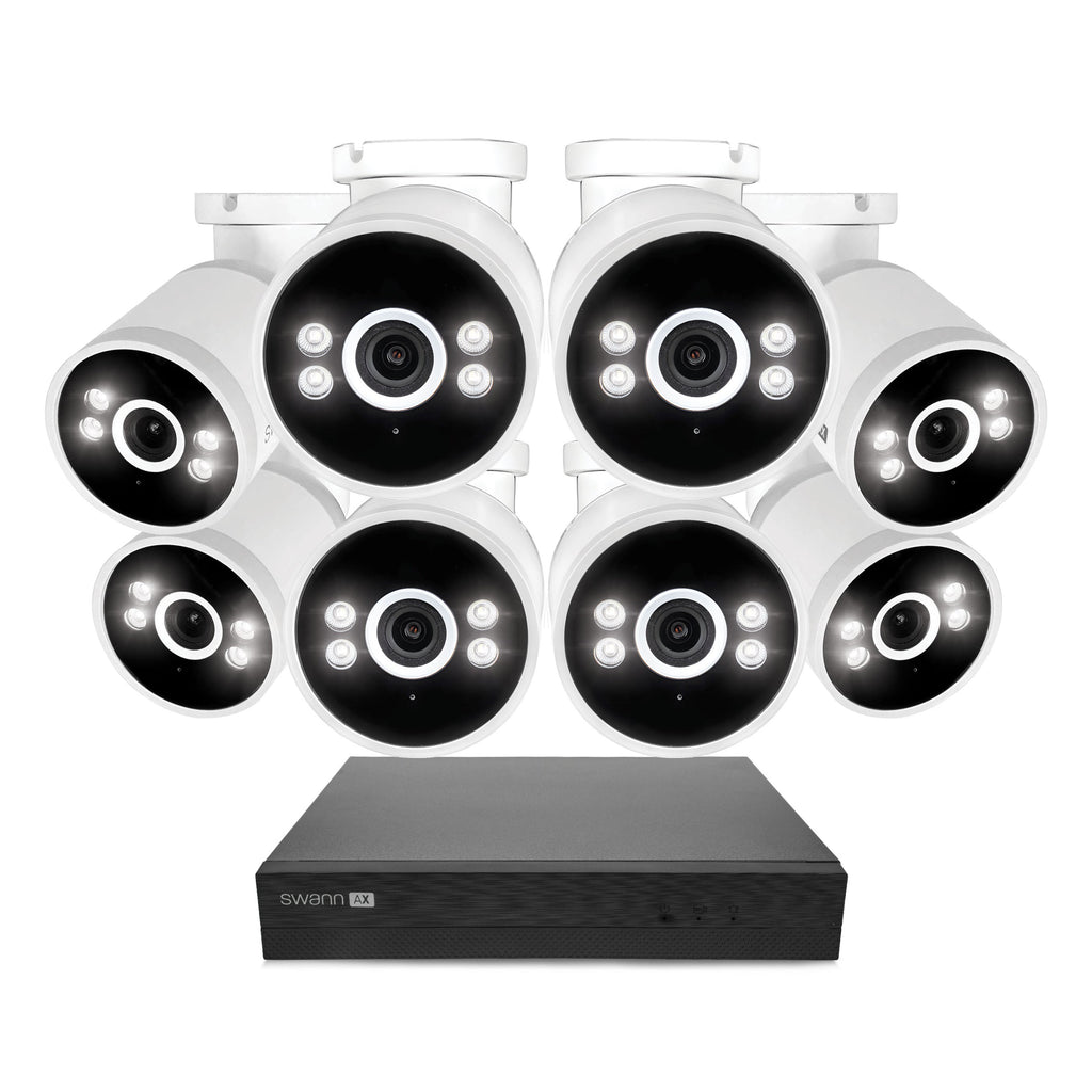 Swann AdvancedX 4K 2TB 16-Channel Wired PoE NVR CCTV with 8 Bullet Camera Kit