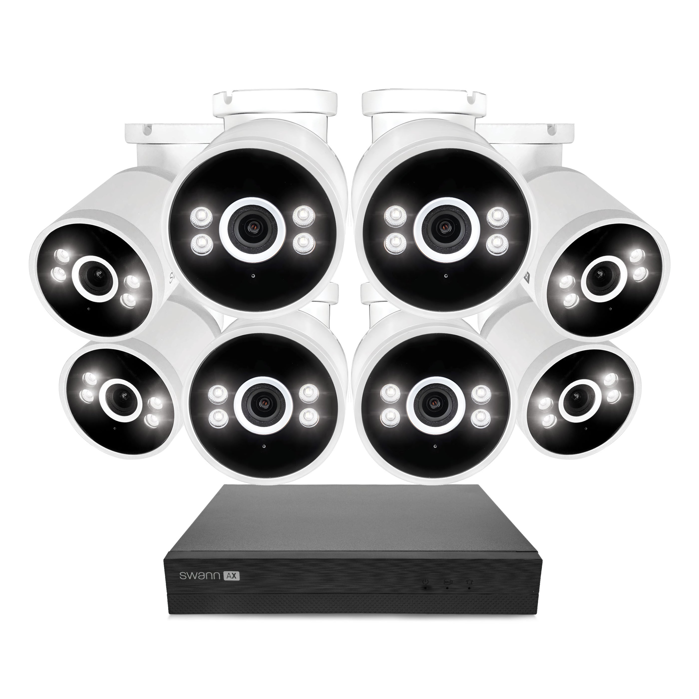 Swann AdvancedX 4K 2TB 16-Channel Wired PoE NVR CCTV with 8 Bullet Camera Kit