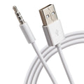 Maplin USB-A to 3.5mm Aux Stereo 3 Pole TRRS Jack Plug Cable - White, 1.2m