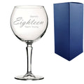 Engraved 18th Birthday Hudson Gin Glass, Years Young Handwritten