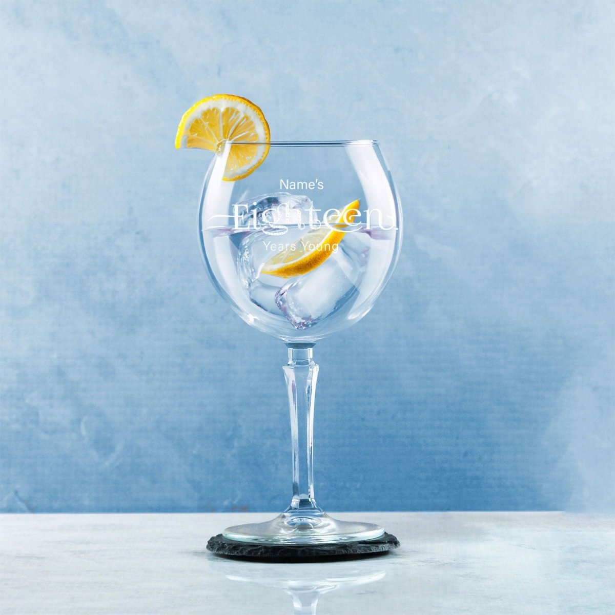Engraved 18th Birthday Hudson Gin Glass, Years Young Sweeping Font