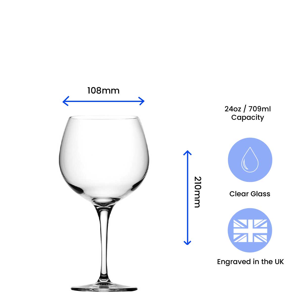 Engraved 20th Birthday Primeur Gin Glass Years Young Handwritten