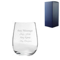 Engraved 475ml Corto Stemless Wine Glass with Gift Box