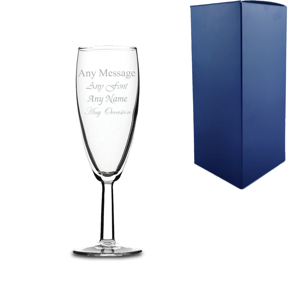 Engraved 5.25oz Saxon Champagne Flute
