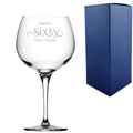 Engraved 60th Birthday Primeur Gin Glass Years Young Sweeping Font