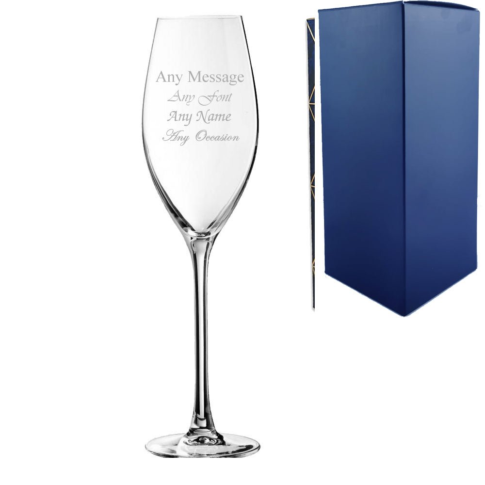 Engraved 8.5oz Grands Cepages Champagne Flute