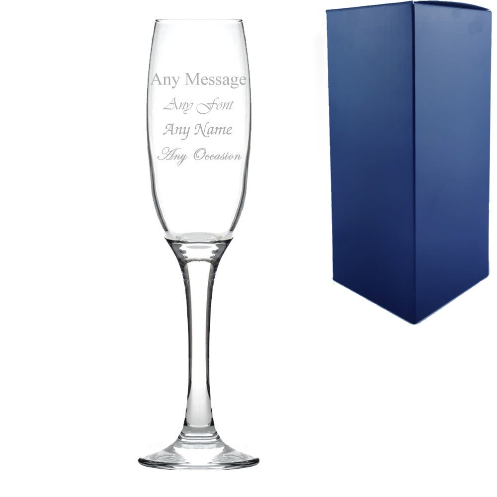 Personalised Engraved Argon Champagne Flute Wedding Wine Birthday Bridesmaid