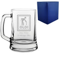 Engraved Beer Tankard with Oldi Design, Add a Personalised Message to the Reverse