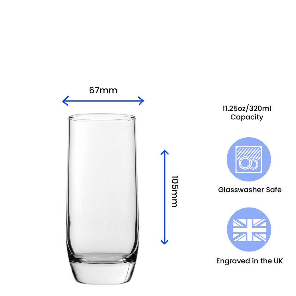 Engraved Bolero Beer Glass 11.25oz/332ml, Any Message