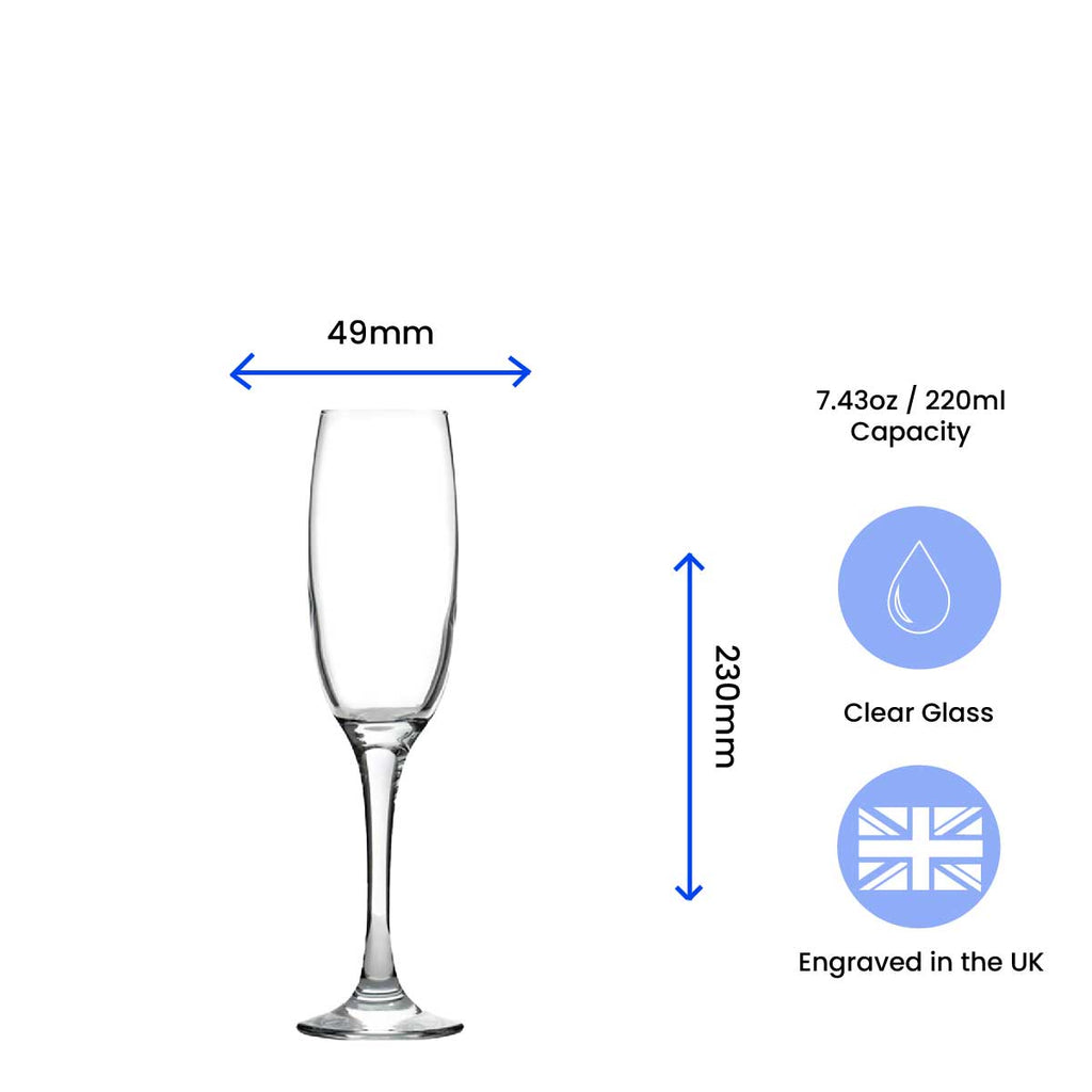 Engraved  Champagne Flute Happy 20,30,40,50... Birthday Banner