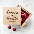 Personalised Personalised Couple's Names Oak Photo Cube