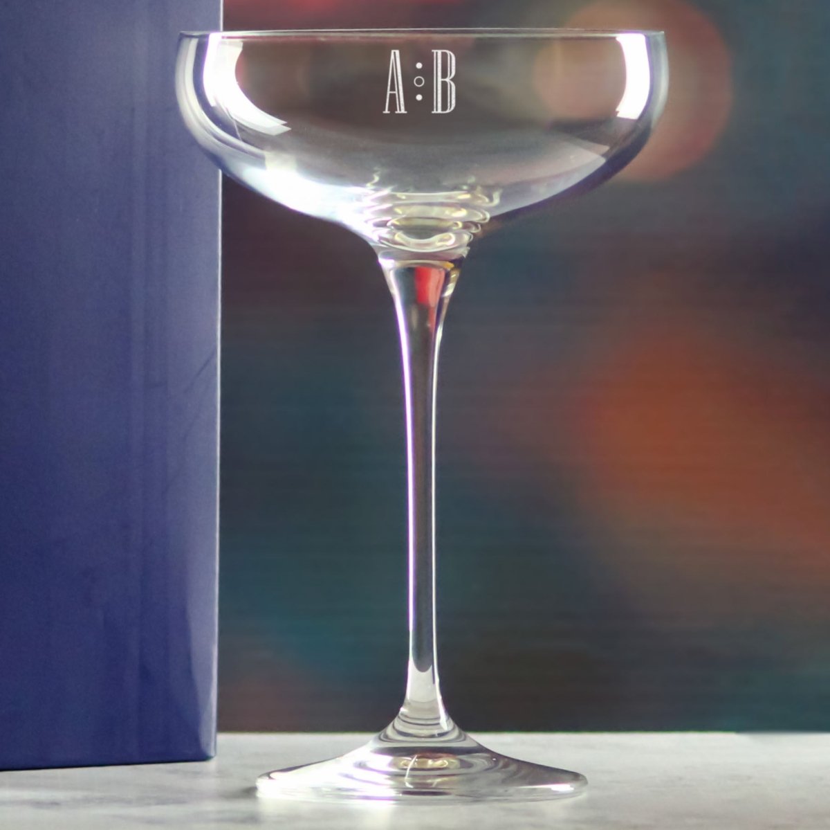 Engraved Crystal Infinity Cocktail Saucer with Initials Design, Personalise with Any Name