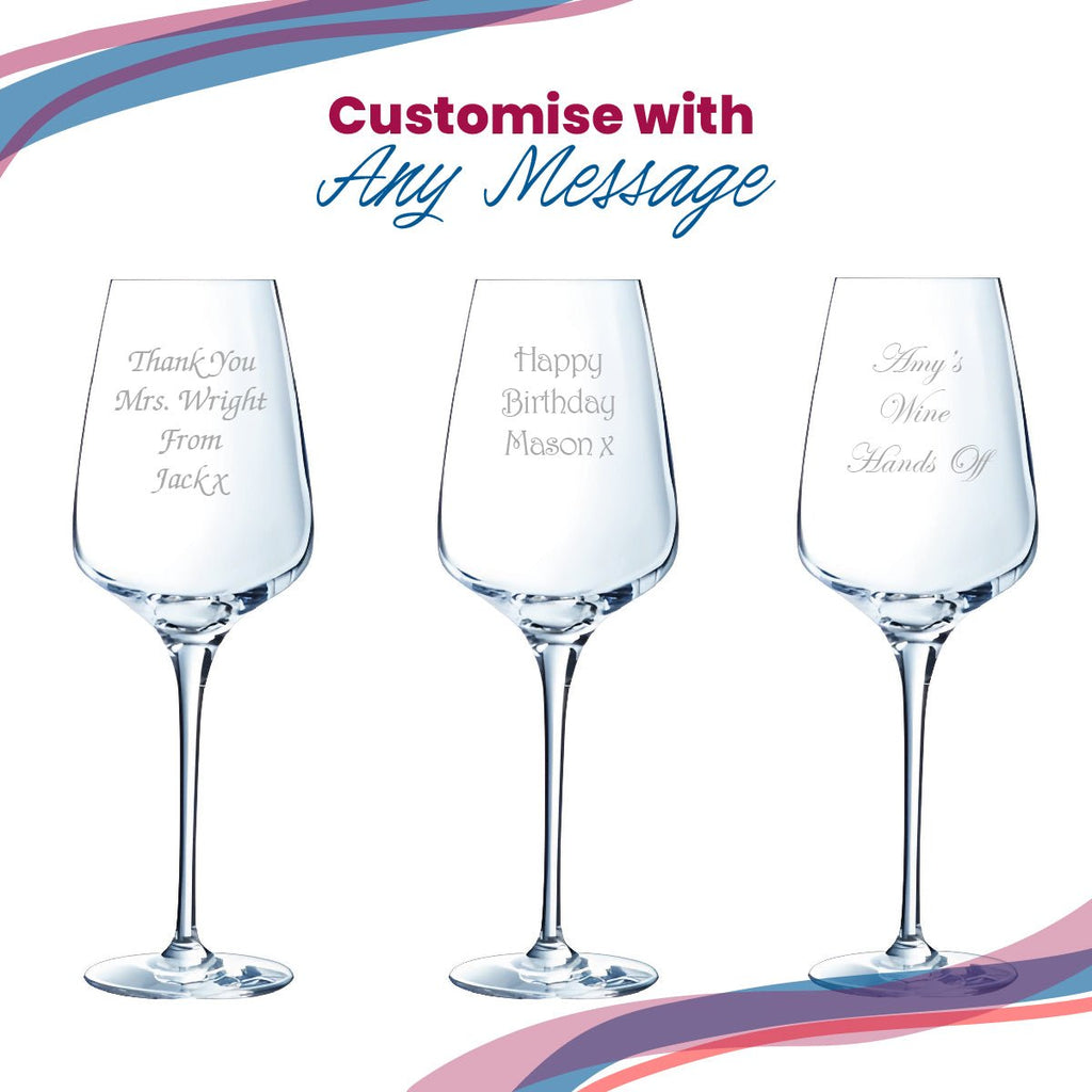 Engraved Crystal Wine Glass, Sublym 350ml Glass, Gift Boxed
