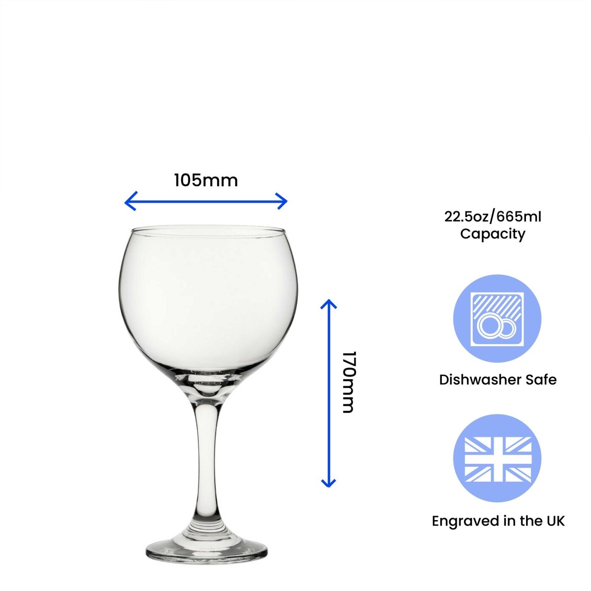 Engraved Cubata Gin Glass, Initial and Name, Classic Font