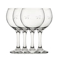 Engraved Dog Pattern Gin Balloon Set of 4 22.5oz Glasses
