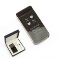 Engraved Electric Arc Lighter, Black, Heart Initials, Gift Boxed