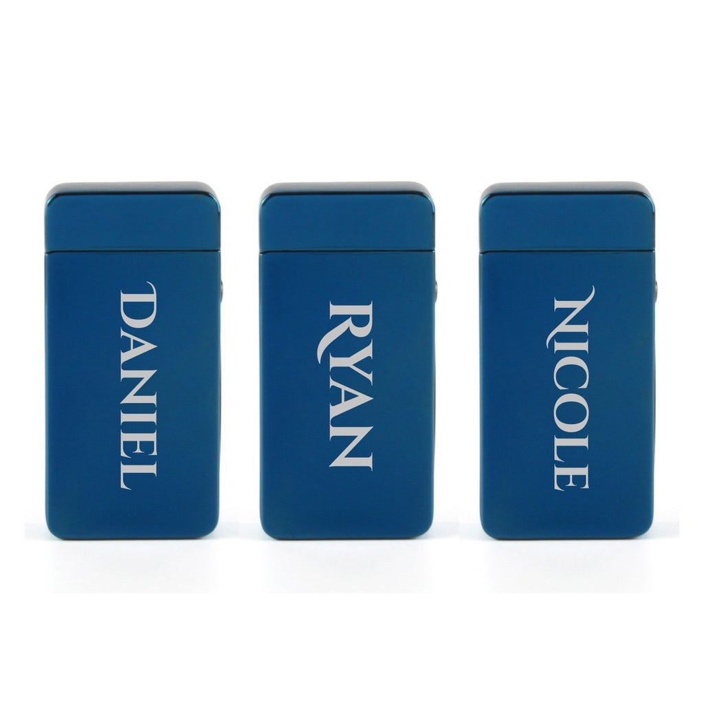 Engraved Electric Arc Lighter, Blue, Any Name, Gift Boxed