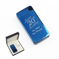 Engraved Electric Arc Lighter, Blue, Happy 20th Birthday, Gift Boxed