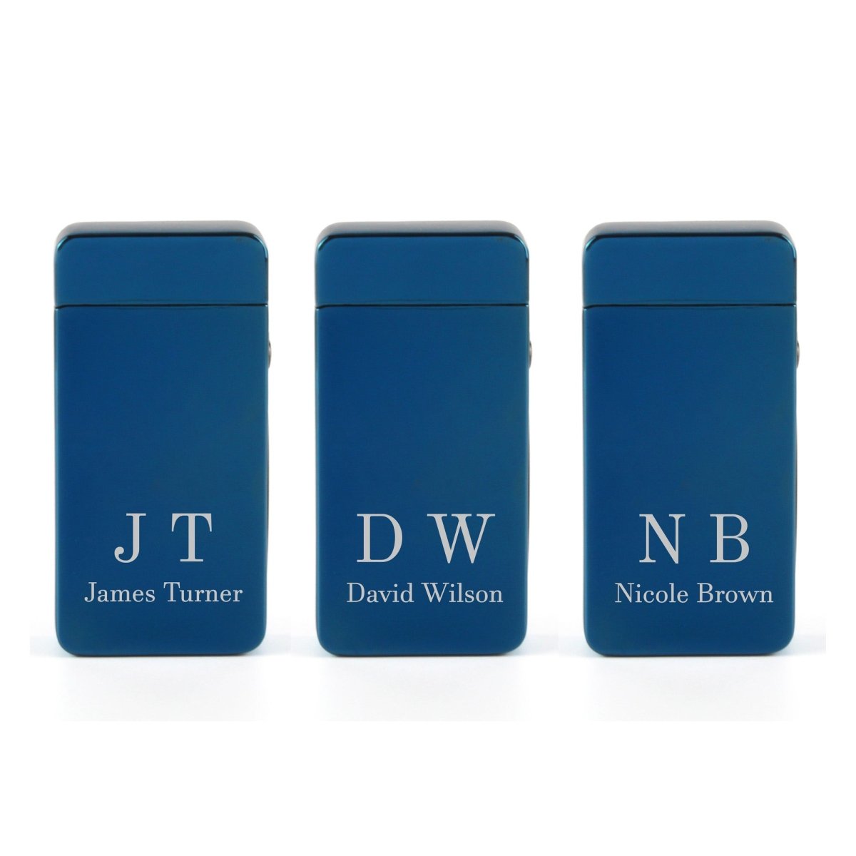 Engraved Electric Arc Lighter, Blue, Initials, Gift Boxed