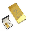 Engraved Electric Arc Lighter, Gold, Happy 80th Birthday, Gift Boxed