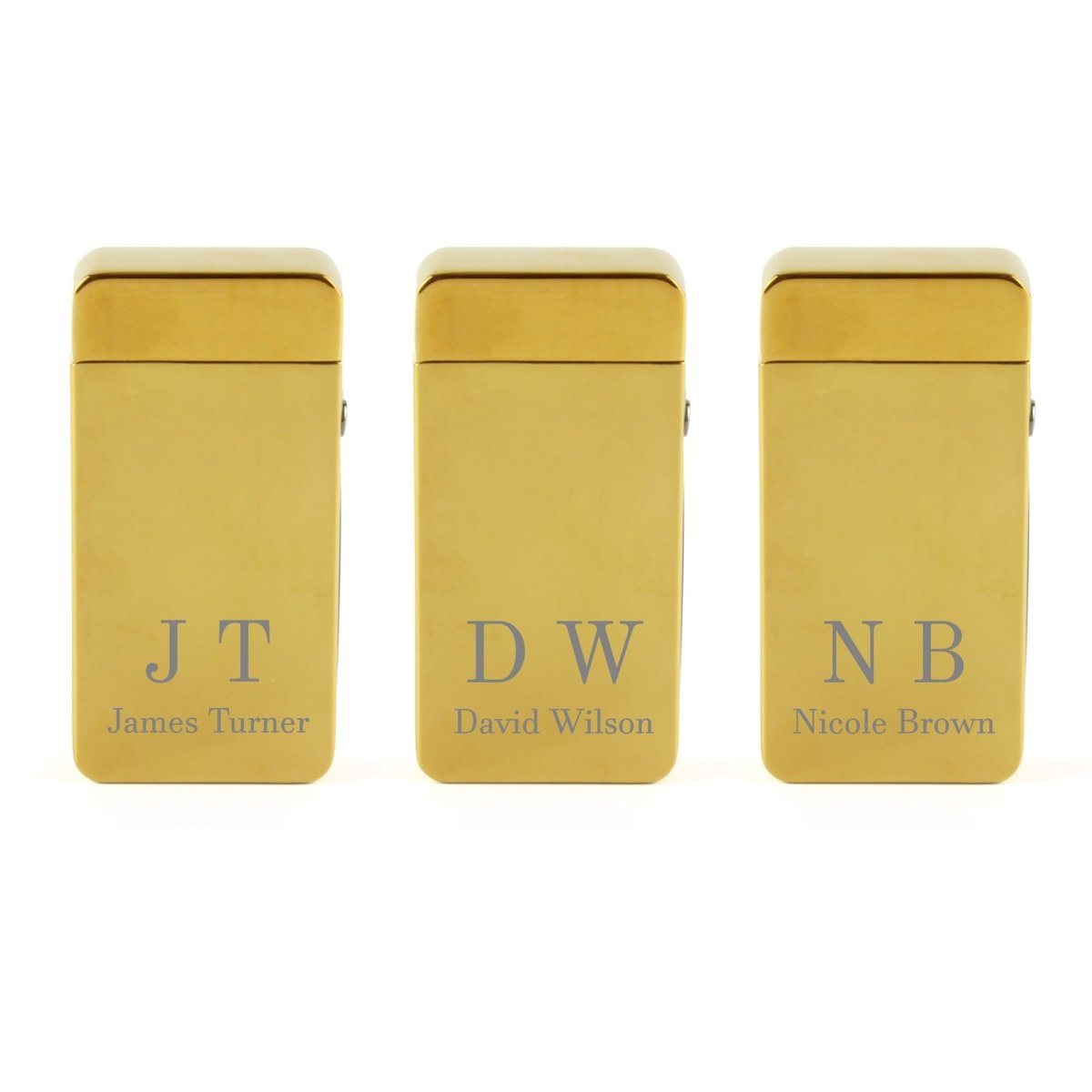 Engraved Electric Arc Lighter, Gold, Initials, Gift Boxed