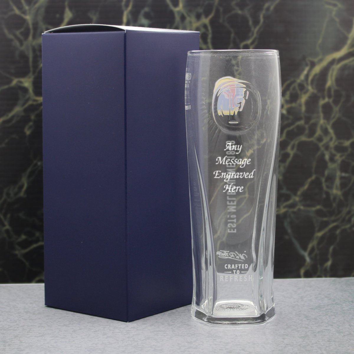 Engraved Fosters Pint Glass