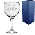 Engraved Gin Balloon Cocktail Glass with Name in 90 Design