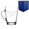 Engraved Glass Mug with Thank You for Everything Design