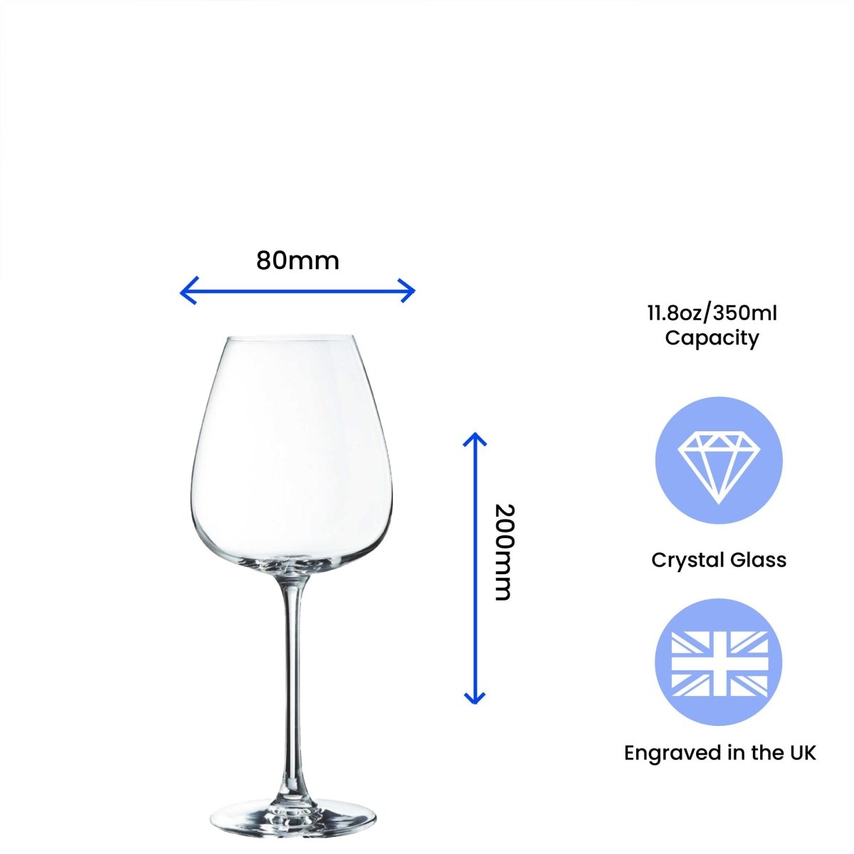 Engraved Grands Cepages 12.5oz Red Wine Glass With Gift Box