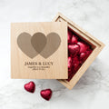 Personalised Personalised Heart Venn Diagram Oak  Photo Cube