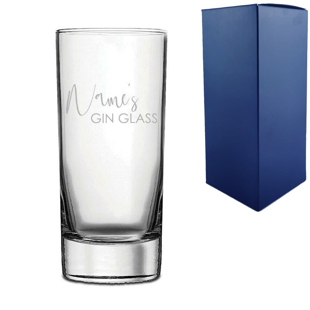 Engraved Hiball with Name's Gin Glass Design