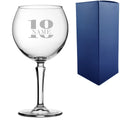 Engraved Hudson Gin Balloon Cocktail Glass with Name in 18 Design