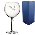 Engraved Hudson Gin Glass, Initial and Name, 650ml, Striped Font