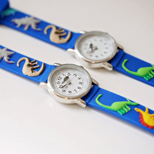 Engraved Kids 3D Dinosaur Watch - Blue