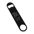 Engraved Large Black Steel Bar Blade Bottle Opener Happy 21st Birthday
