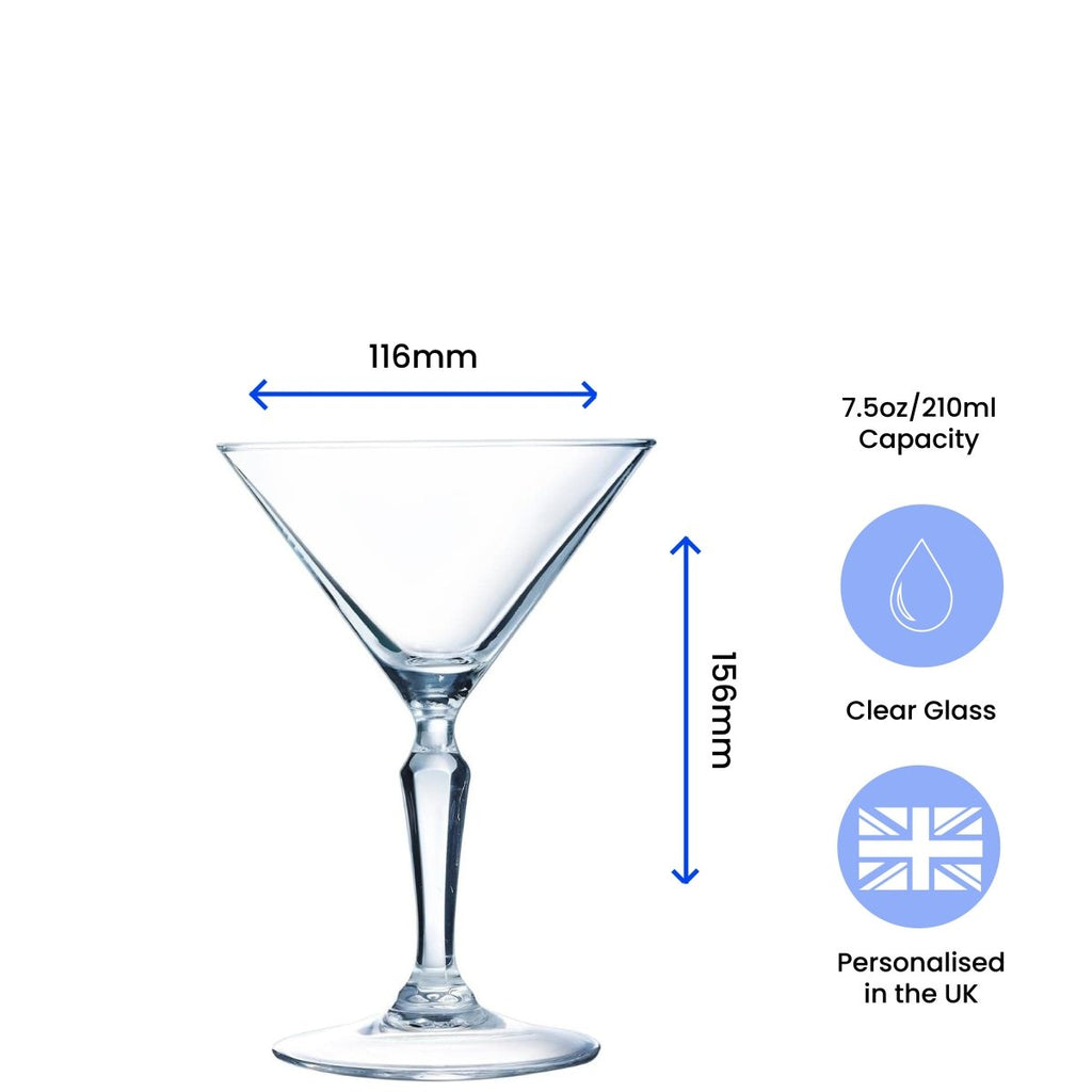Engraved Monti Martini Cocktail Glass, Personalise with Any Name or Message
