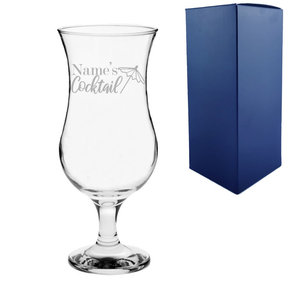 Engraved Name's Cocktail Hurricane Glass