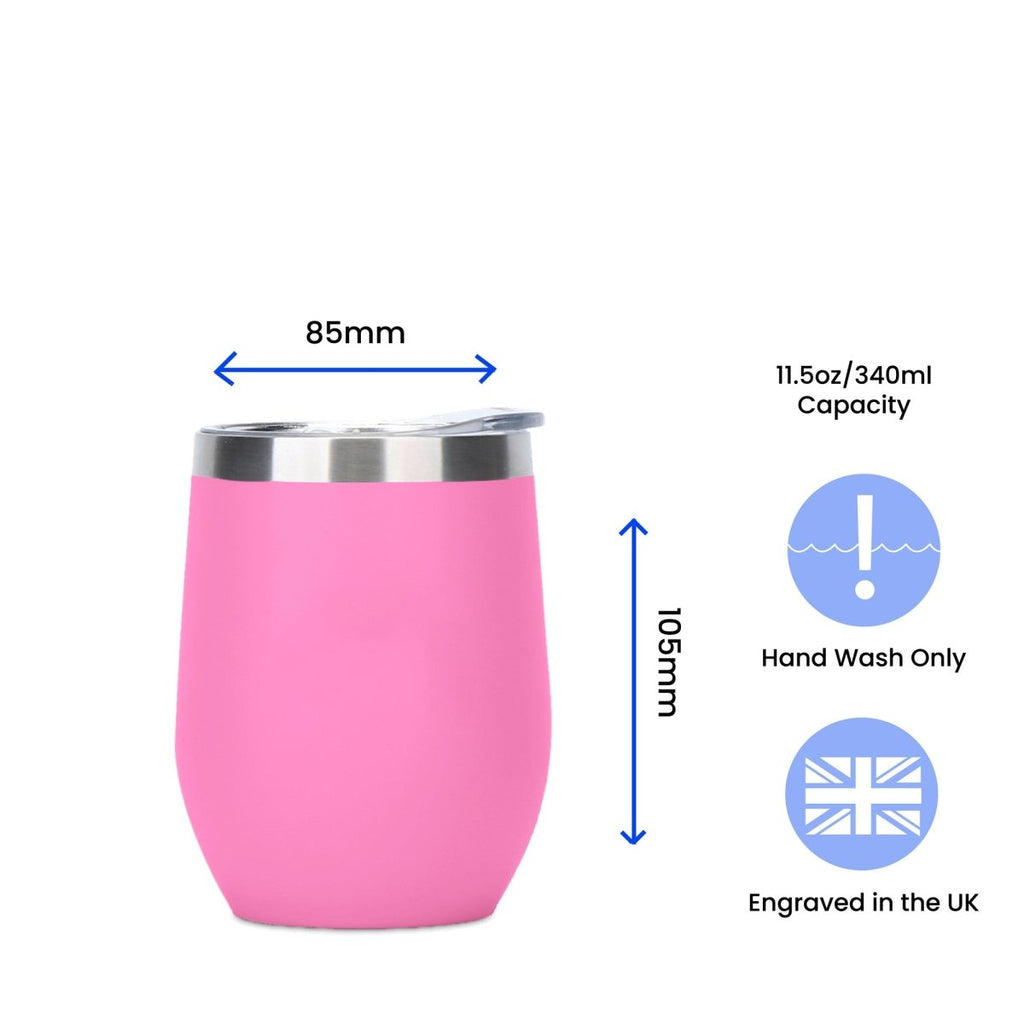 Engraved Neon Pink Insulated Travel Cup